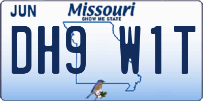 MO license plate DH9W1T