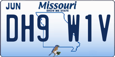 MO license plate DH9W1V