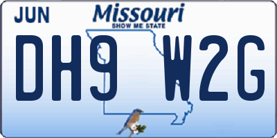 MO license plate DH9W2G