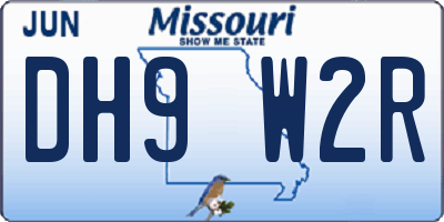 MO license plate DH9W2R