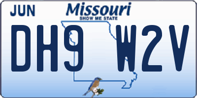 MO license plate DH9W2V