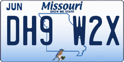 MO license plate DH9W2X