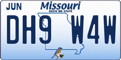 MO license plate DH9W4W