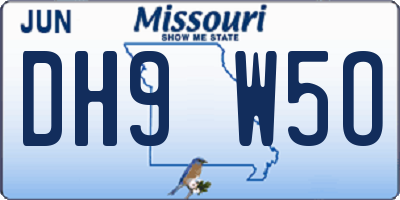 MO license plate DH9W5O