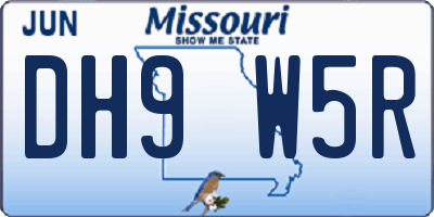 MO license plate DH9W5R