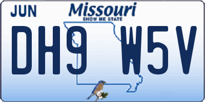 MO license plate DH9W5V