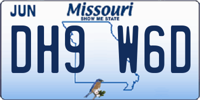 MO license plate DH9W6D