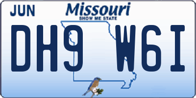MO license plate DH9W6I