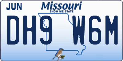 MO license plate DH9W6M