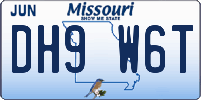 MO license plate DH9W6T
