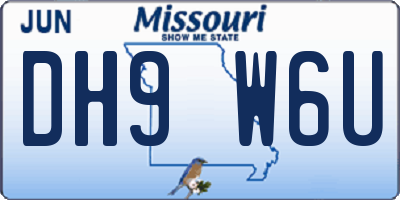 MO license plate DH9W6U