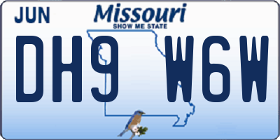 MO license plate DH9W6W