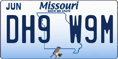 MO license plate DH9W9M