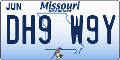 MO license plate DH9W9Y