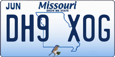 MO license plate DH9X0G