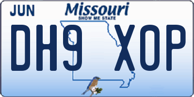 MO license plate DH9X0P