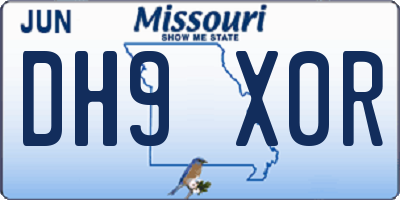 MO license plate DH9X0R