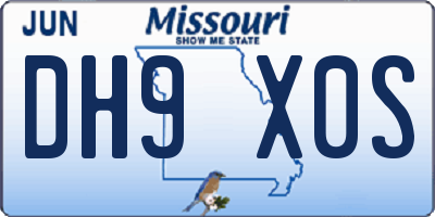 MO license plate DH9X0S