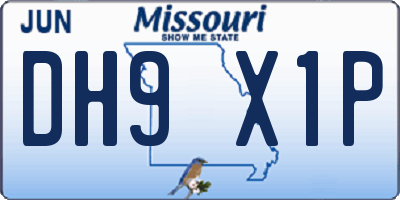 MO license plate DH9X1P