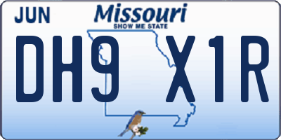 MO license plate DH9X1R