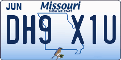 MO license plate DH9X1U