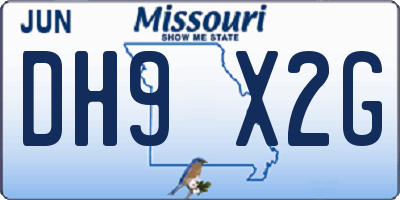 MO license plate DH9X2G