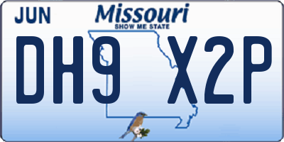 MO license plate DH9X2P