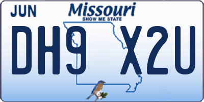 MO license plate DH9X2U