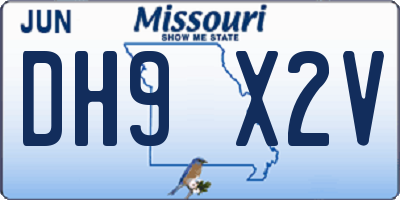 MO license plate DH9X2V