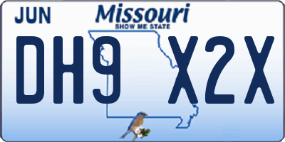 MO license plate DH9X2X