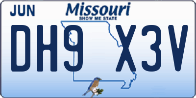 MO license plate DH9X3V