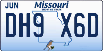 MO license plate DH9X6D