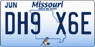 MO license plate DH9X6E