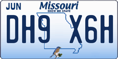 MO license plate DH9X6H