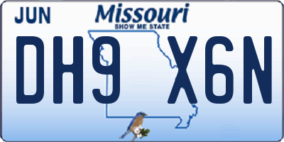 MO license plate DH9X6N