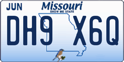 MO license plate DH9X6Q