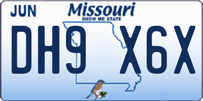 MO license plate DH9X6X