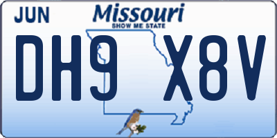 MO license plate DH9X8V