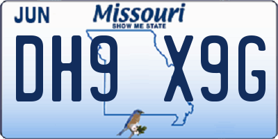 MO license plate DH9X9G