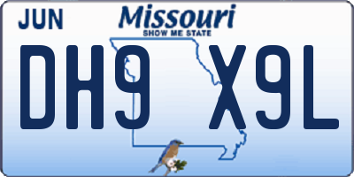 MO license plate DH9X9L