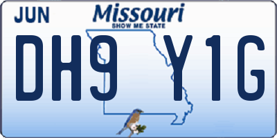 MO license plate DH9Y1G