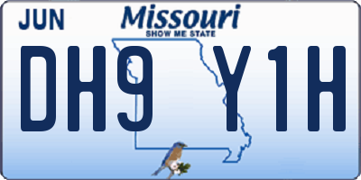 MO license plate DH9Y1H