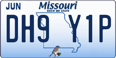 MO license plate DH9Y1P