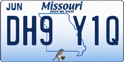 MO license plate DH9Y1Q