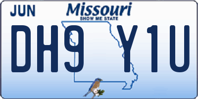 MO license plate DH9Y1U
