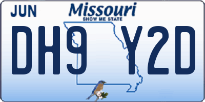 MO license plate DH9Y2D
