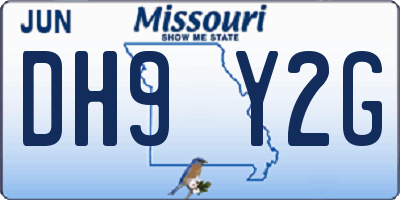 MO license plate DH9Y2G