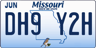 MO license plate DH9Y2H