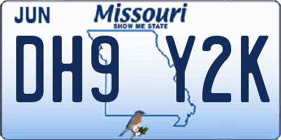 MO license plate DH9Y2K