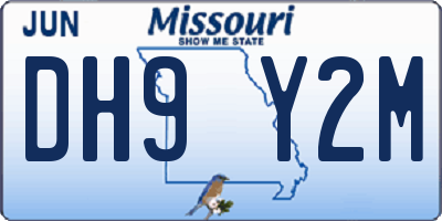 MO license plate DH9Y2M